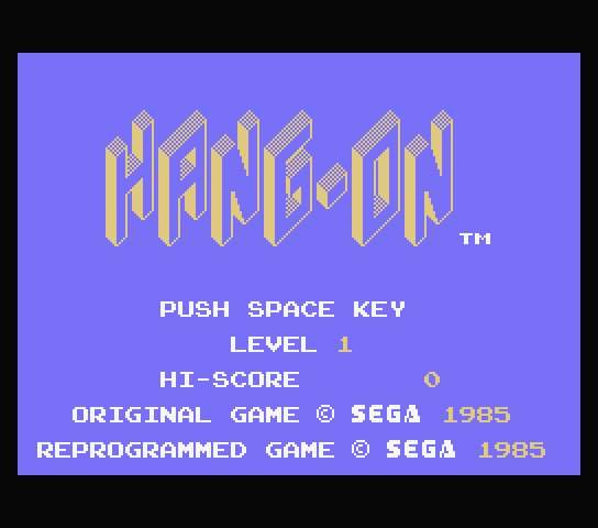 Hang-On title screen for MSX